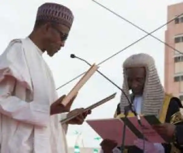 On-Going: President Buhari Swears In Ministers